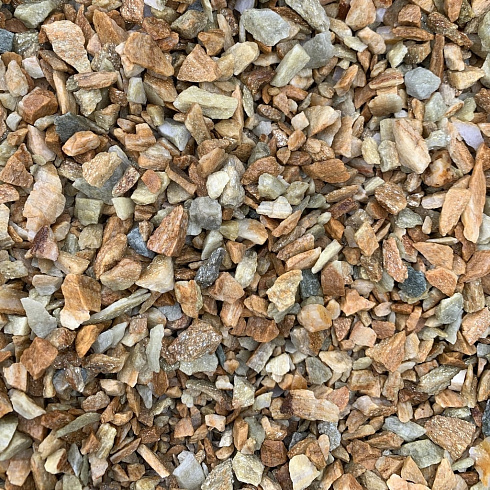 Kamenclub.ru: Щебень крошка желтый (ЗЛАТОЛИТ) фр. 5-10 мм.  купить в Ярославле мрамор золотистый, бежевый, желтый каменная ландшафтная декоративная крошка здатолита 8500 руб/т   фото КАМЕНЬ КЛУБ