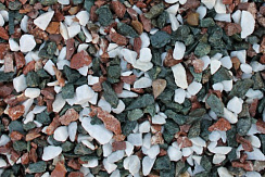 Kamenclub.ru: Мраморная крошка (щебень крошка микс: белый-зеленый-розовый) фр. 3-5 мм.  купить в Ярославле мрамор белый, зеленый, розовый мраморная декоративная крошка каменная 12000 руб/т   фото КАМЕНЬ КЛУБ