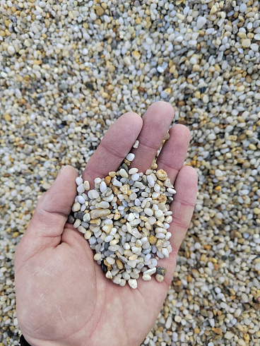 фото Галька крымская жемчужная фр. 3-5 мм. купить в Ярославле  в интернет-портале КАМЕНЬ КЛУБ