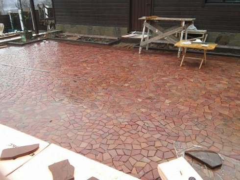 Kamenclub.ru: Песчаник брусчатка (Готика) art PSK-L-01  купить в Ярославле    2600 руб/кв.м    фото КАМЕНЬ КЛУБ